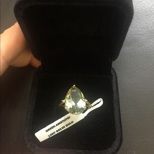 10K Green Amethyst Ring